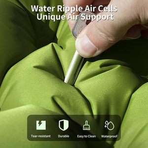 Double coussin de couchage extérieur étanche à l'humidité pour <span class=keywords><strong>lit</strong></span> extérieur gonflable à pompe à pied de camping avec surface antidérapante portable - Product Image 4