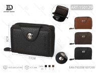 Portacarte a Fisarmonica da Uomo Jd con Bottone Singolo, in Vera Pelle, Portafoglio per Carte di Credito da 4 Pollici - Product Image 1