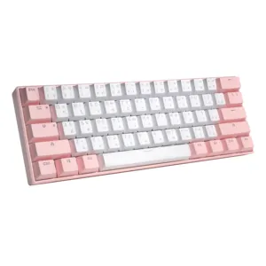 Бесплатный образец поделки прозрачный тайский клавиши 60% механическая клавиатура rgb игровая hotswap клавиатура usb, ярко-розовый цвет мини тайский компьютерная клавиатура
