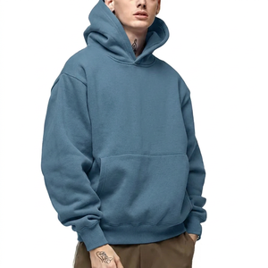 Sudadera con Capucha Negra Extra Grande para Hombre, Sudadera Informal de Forro Polar de Color Sólido, Corte Regular, Ropa de Otoño - Product Image 3