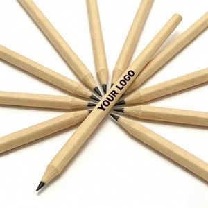 Cadeau promotionnel en gros, crayon en bois hexagonal jaune de 7 pouces avec logo personnalisé, prix bas, avec gomme, en vrac - Product Image 1