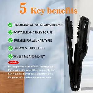 Tondeuse à pointes fourchues sans fil rechargeable pour réparer les cheveux abîmés – Noir - Product Image 4