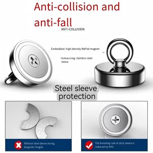 Potente Imán Industrial de 80 kg-200 kg de Fuerza de Tracción, Imán de <span class=keywords><strong>Pesca</strong></span> con Argolla y Cuerda de Recuperación de Alta Resistencia con Servicio de Doblado - Product Image 2