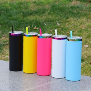 Taza termo de acero inoxidable de 20oz con revestimiento de arcoíris, tapa transparente, portátil, Ice <span class=keywords><strong>Bully</strong></span>, regalos de negocios rectos, empuñadura adelgazante - Product Image 3