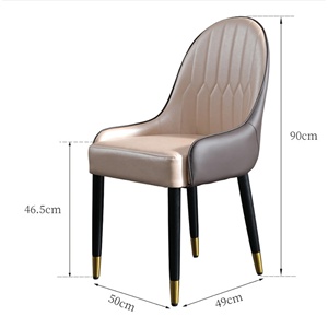 <span class=keywords><strong>Chaise</strong></span> de salle à manger en bois et cuir orange à dossier haut de conception nordique moderne personnalisée pour restaurants - Product Image 6