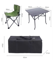 Ensemble de table et de chaises de camping portable de haute qualité, pliable, durable, pour l'extérieur, 4 chaises et 1 table