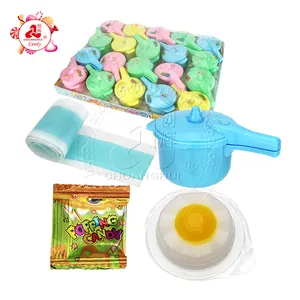 Düdüklü tencere şekilli oyuncak + yumurta puding jöle + patlayan şeker + sakızlı rulo şeker