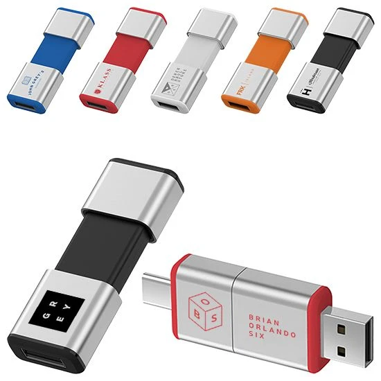 Gitra Dual Push Out Type C OTG USB 3.0 Memory Stick Phone Flash Drive External Pendrives 64GB 128GB for Android Phones Tablets
