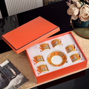 Tasse à café et à thé de l'après-midi de style européen, luxe léger, créative, en porcelaine osseuse, écologique, pour restaurant, cadeau - Product Image 5