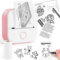 Mini imprimante d'autocollants T02, imprimante thermique portable, imprimante d'étiquettes photo, imprimante d'autocollants sans encre pour enfants, boîte d'autocollants, cadeau