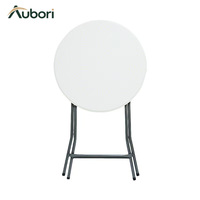 Table pliante ronde portable pour l'extérieur, pour les fêtes, le camping et les pique-niques, 80 cm, en plastique HDPE + acier au carbone