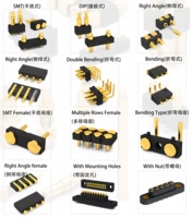Conector de Clavija Pogo de Latón Chapado en Oro para PCB SMT de 1-20 Pines, Conectores Macho y Hembra, Sondas Personalizables, Conector de Cabezal de Clavija con Resorte