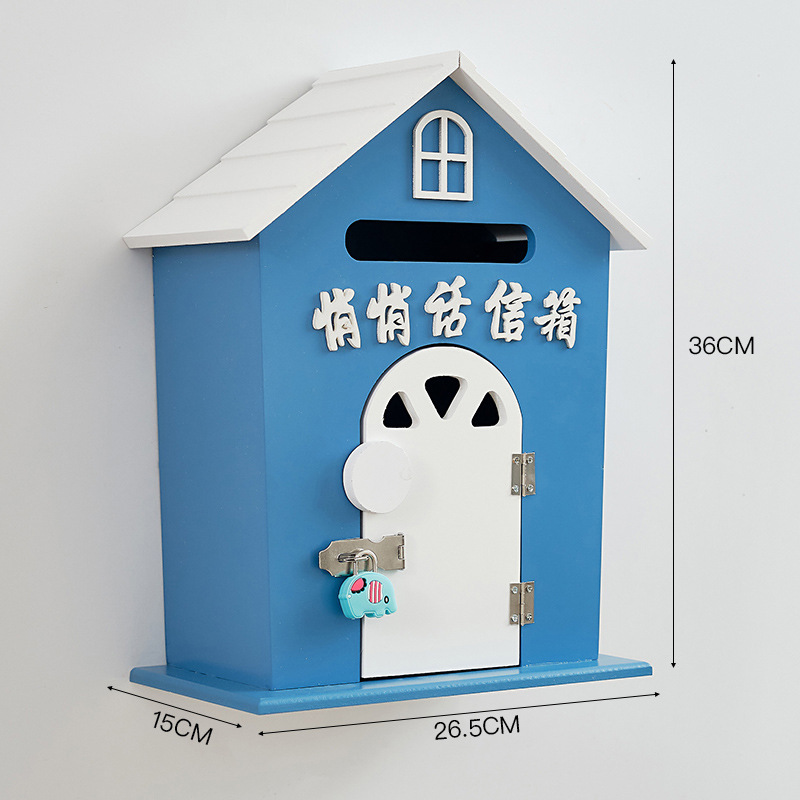 New large blue whisper mailbox with lock