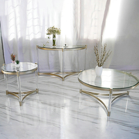 Moderne gehärtete Glas verspiegelte Couch tisch Stahl Acryl Basis für Wohnzimmer Esszimmer möbel Eingang Lager Anwendung