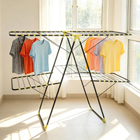 Séchoir à linge pliable double papillon, support de séchage en métal peu encombrant, multifonctionnel et réglable, pour vêtements modernes