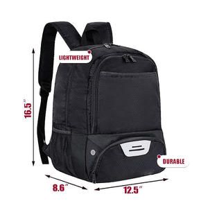 Sac à dos multifonctionnel en polyester personnalisé pour football, basketball, avec compartiment séparé pour chaussures, impression sérigraphique - Product Image 2