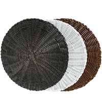 Napperons en rotin synthétique résistants à la chaleur et antidérapants, napperons ronds pour mariage, hôtel, assiettes de présentation en rotin