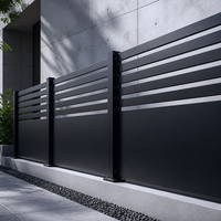 Clôture extérieure en aluminium à lames horizontales, design à lames réglables, panneaux de clôture de sécurité pour jardin et cour