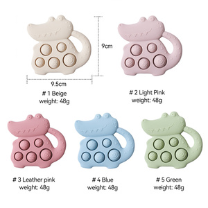 Nuova vendita Baby Silicone dentifrieri in Silicone morbido dinosauri ciuccio catene <span class=keywords><strong>e</strong></span> massaggiagengive accessori - Product Image 6