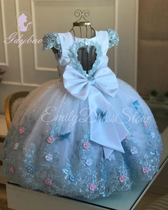 Vestido <span class=keywords><strong>de</strong></span> Lujo para Niña <span class=keywords><strong>de</strong></span> las Flores, con Apliques 3D, Voluminoso, <span class=keywords><strong>de</strong></span> Varias Capas, Largo hasta el Suelo, para Boda, Cumpleaños, Navidad, Primera Comunión, Fiestas - Product Image 6