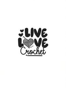 T-shirt girocollo da donna Live Love Crochet, estiva, casual, a maniche corte, 100% cotone jersey, con stampa a lettere, design San Valentino - Product Image 1