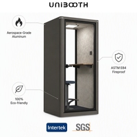 Cabine insonorisée UNIBOOTH de classe A, ignifuge ASTM-E84, avec système de ventilation haute efficacité pour espace de coworking, vente en gros