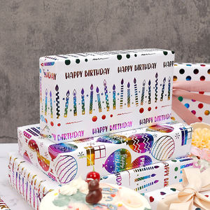 Wholesale 80g <b>Birthday</b> Art <b>Paper</b> 43*300cm Gift Luxury Custom Packaging <b>Wrapping</b> <b>Paper</b> Roll - Product Image 4