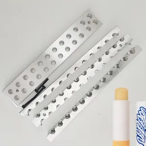 Molde de aluminio personalizado para lápiz labial, base plana sin logotipo, 12 cavidades, 12,1mm