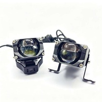 Feux antibrouillard auxiliaires blancs et jaunes pour moto, mini projecteurs à lentille, feux de conduite pour grilles de voiture
