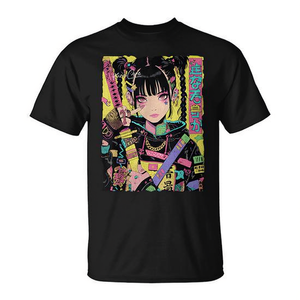 T-shirt Cyberpunk Y2k Manga Anime Noir Unisexe Streetwear Hip Hop Techwear Design - Product Image 2