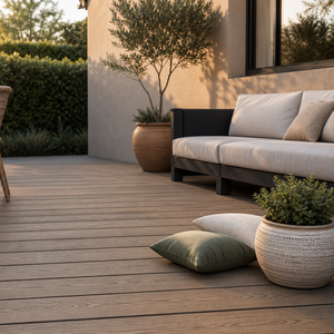 Planches de terrasse composites ASA de 3e génération 4000x140x24mm WPC Euroclass B R11 Antidérapantes pour extérieur - Product Image 1