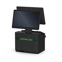 Terminal de point de vente intelligent 15,6 pouces à double écran noir Windows Intel N5095 Quad-Core avec imprimante thermique 58 mm et scanner 1D/2D pour supermarché