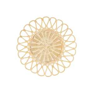 Cheap Price Classic Hand Twisted <b>Rattan</b> Placemat Elegant Flower <b>Table</b> Mats for Decorations Family Gatherings Accessory - Product Image 5