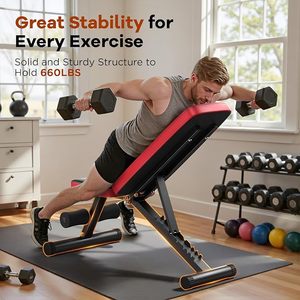 <span class=keywords><strong>Banc</strong></span> de <span class=keywords><strong>musculation</strong></span> de base Besster pour salle de sport à domicile, 8 positions de dossier réglables, capacité de charge de 660 lb, pliable et compact - Product Image 5
