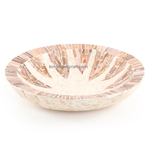 ถาดเสิร์ฟไม้สไตล์โบฮีเมียน ประดับมุก ดีไซน์ยืดหยุ่น สำหรับรอมฎอน อีด มูบารัค |   จานอาหารทำมือสำหรับของว่างอินทผลัม - Product Image 4