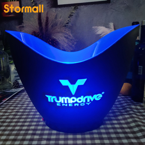 Seau à glace LED rechargeable en acrylique lumineux moderne avec logo pour les fêtes, grande capacité - Product Image 3