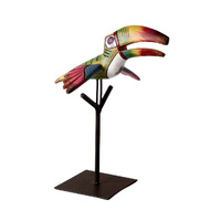 Statuettes de Toucan colorées en résine, 2 pièces, ornements de perroquet d'oiseaux, décoration de bureau, Figurines en forme d'animal, Sculpture