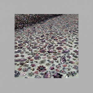 100% polyester tissu pour robes de mariée perles de couture brodées à la main maille tissé motif trame tricoté pour chemises importées - Product Image 1