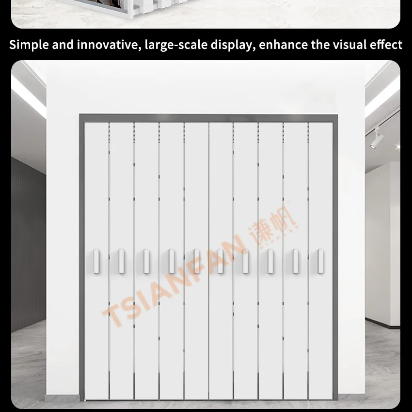 Frame Door Pull-out Interior Cabinet Stand Doors Racks Showroom Door Display Rack Tsianfan Factory Idea Custom Metal Slide Wood