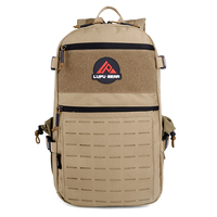 Sac à dos tactique LUPU 36-56L en nylon, système MOLLE, fermeture éclair, unisexe, dos souple, bleu avec patch drapeau américain