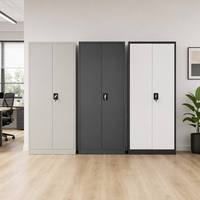 Armoire de classement commerciale haute en acier avec porte verrouillable et 5 étagères pour l'archivage de documents juridiques en cabinet d'avocats