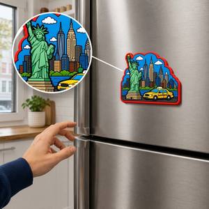Lot de 4 aimants de réfrigérateur en PVC sur le thème des monuments mondiaux (USA, <span class=keywords><strong>France</strong></span>, Japon, Royaume-Uni), aimants de voyage 3D de dessin animé, collection de cadeaux touristiques - Product Image 2