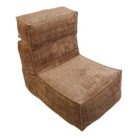 Fauteuil pouf marron avec dossier réglable et support ergonomique, canapé paresseux pour coin lecture, home cinéma, salon