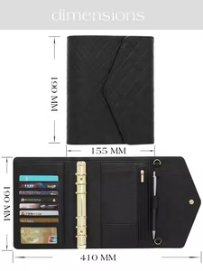 Ins <span class=keywords><strong>Etsy</strong></span> sıcak 5 renkli 6 halka A6 kapitone deri bütçe bağlayıcı olarak gündem kapak ile nakit zarflar & Fly yaprak mevcut - Product Image 2