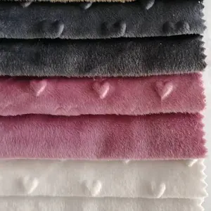 Redsun tekstil Minky puantiyeli kumaş ücretsiz örnek fabrika kaynağı % 100% Polyester stok kadife süper yumuşak polar özel battaniye kumaşı