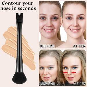 2-in-1 Doppelköpfiger U-förmiger Kontur-Puderpinsel für Nasen-Schatten, Highlight & Concealer-Make-up mit Komfortgriff - Product Image 4