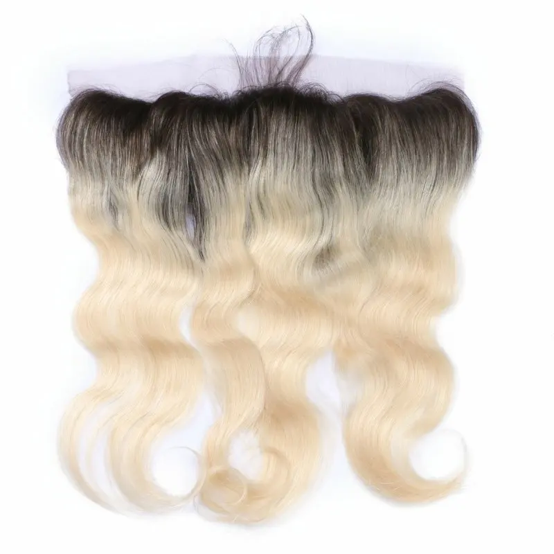 Schneller Versand Raw Virgin Hair 12A Blonde Bundles und Frontal verschluss, Brazilian Hair Closure Lace Frontal,4 X4 1B/613 Lace Frontal