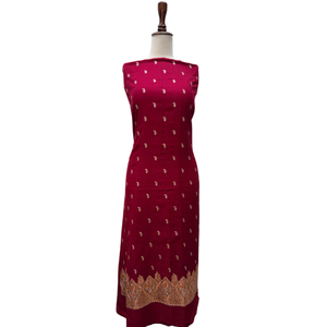 Machine Embroidery Unstitched <b>Suit</b> <b>Women</b> Custom Embroidered Fabric <b>3</b> <b>Piece</b> Traditional Wedding Party Wear OEM ODM Bulk Supplier - Product Image 2