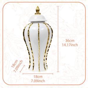 Organizzatore da scrivania artigianale barattolo di zenzero in porcellana e vaso di fiori in ceramica soluzione di stoccaggio unica - Product Image 2