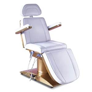 Luxury Salon Furniture Esthetician 4 Motors Electric Saloon Massage Bed Cosmetic Chair White Beauty Bed With 270 Degree Rotation